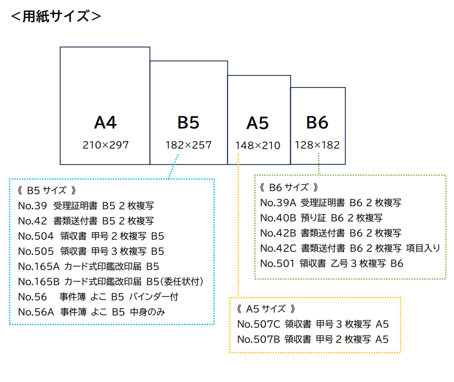 No.39A】受理証明書 2枚複写 B6 / 法令書式センター